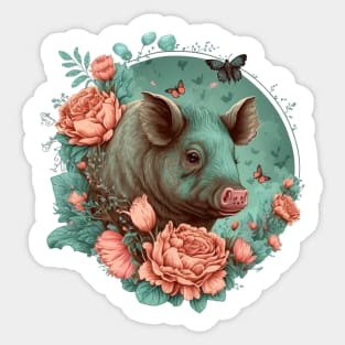 Water Colur Pig Sticker